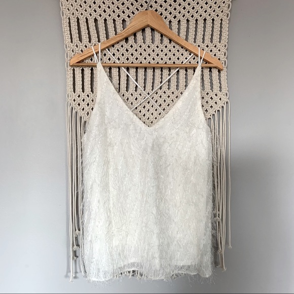 Boutique Strappy Ivory Eyelash Tank Top - Picture 3 of 9